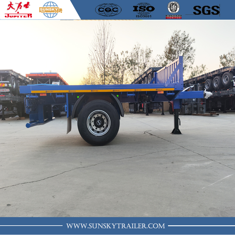 One axle dangler trailer with head wall