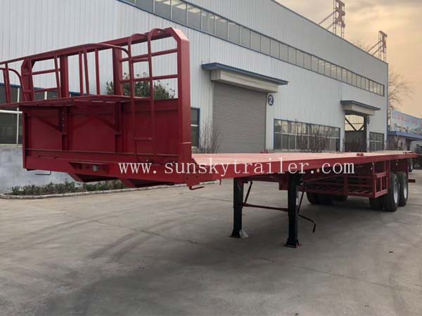 20 Units 45FT Flatbed Trailer With Bogie Suspension Exported To Kuwait