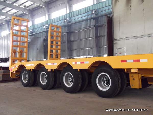 4 Axles lowboy Truck Semi Trailer