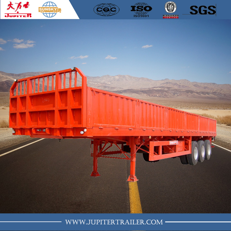 40ft 3-axle dropside semi-trailer with side wall