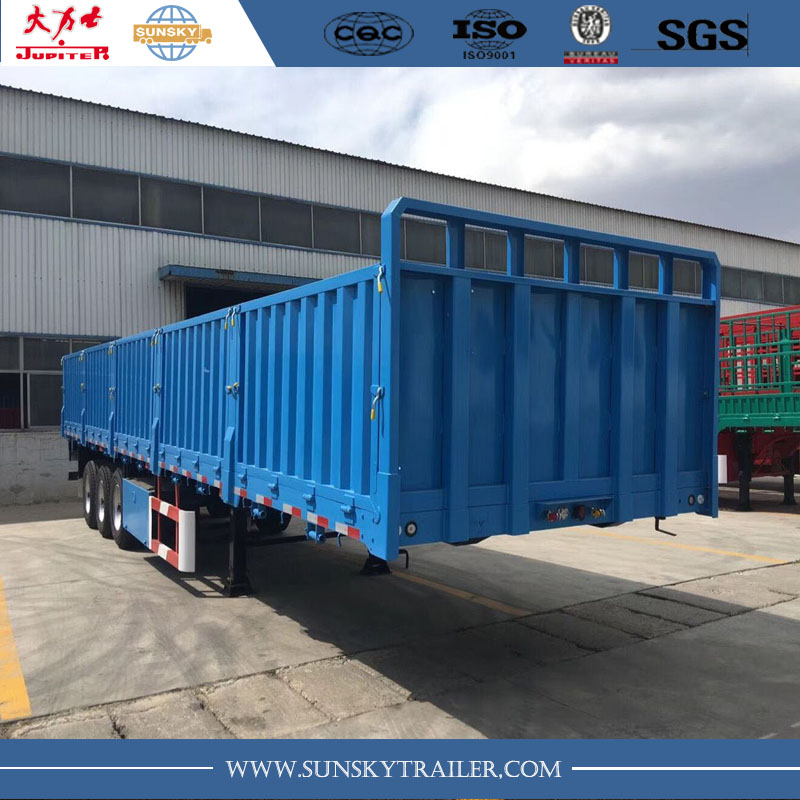  40ft 3-Axle flat bed Semi-Trailer with side wall