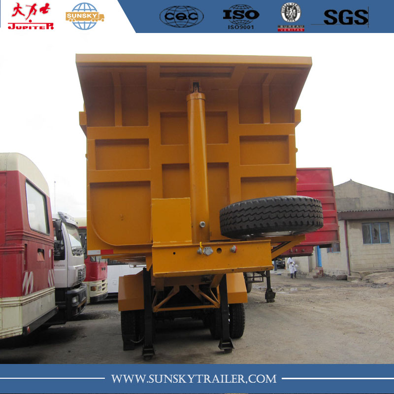 27m³ u shape tipper trailer with 3 axles for kenya transportation