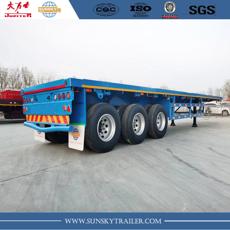 3 axles flatbed trailer