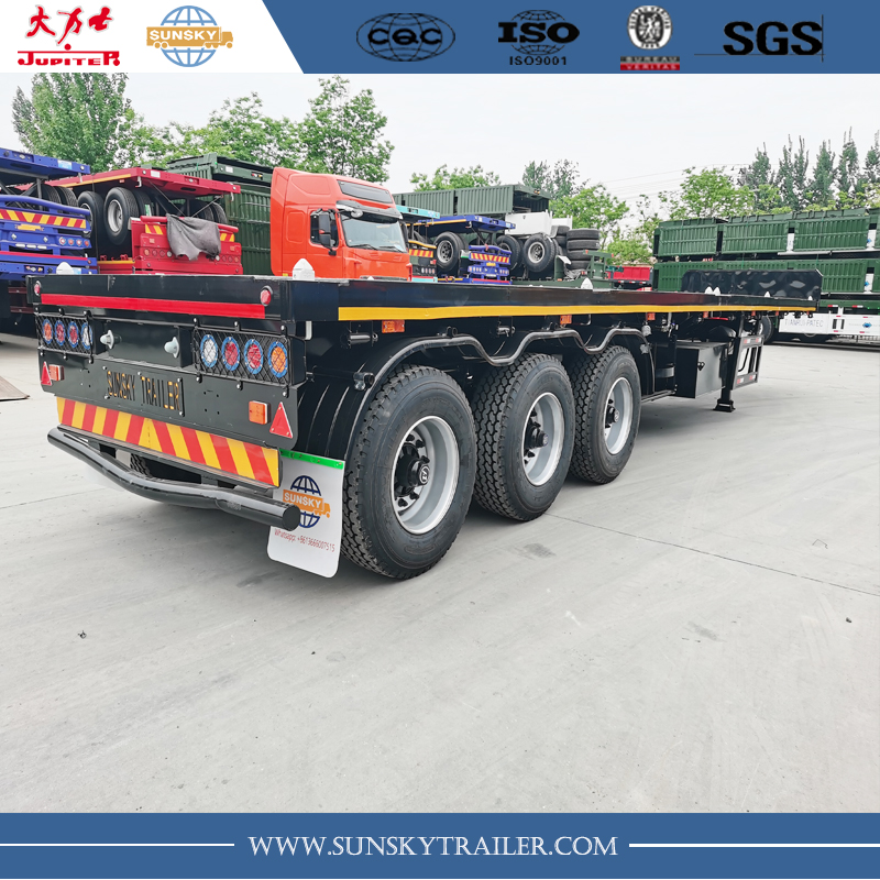 3 axles flatbed trailer