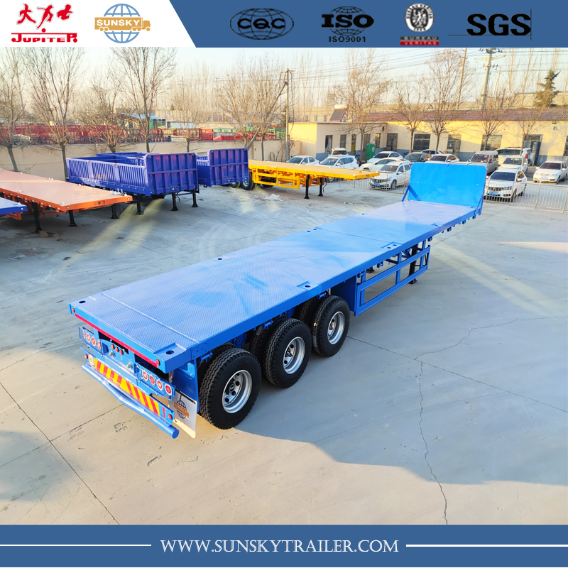 3 axles flatbed trailer