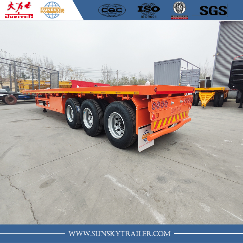 3 axles flatbed trailer