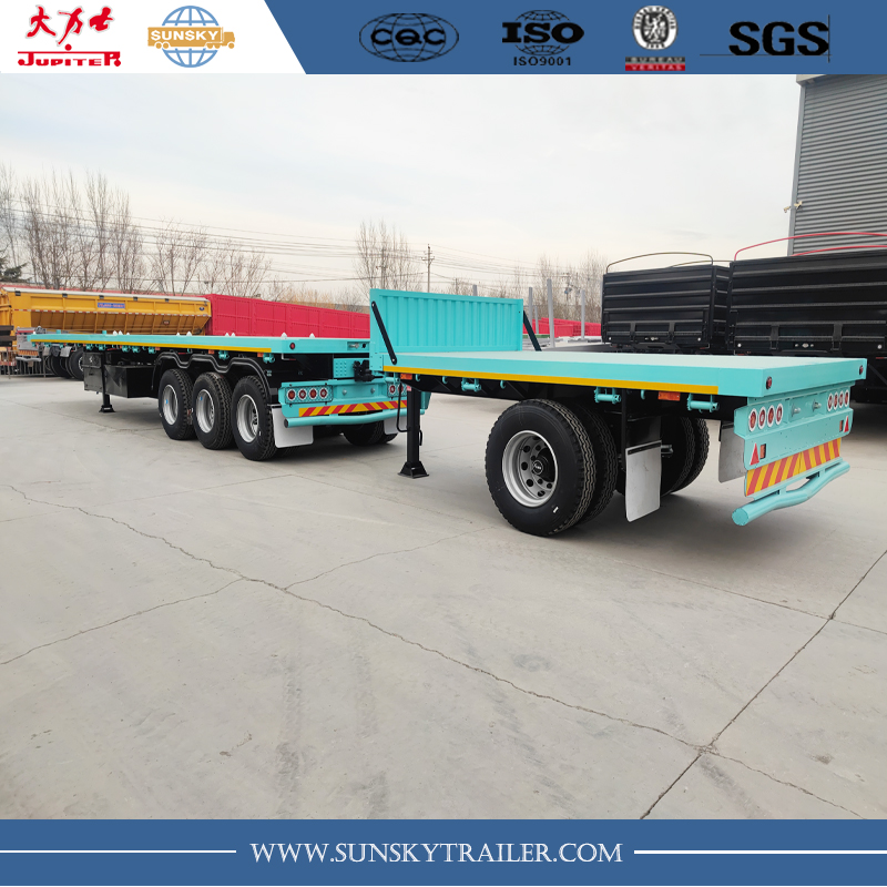 3 axles flatbed trailer