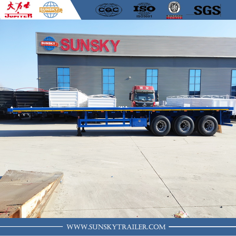 3 axles flatbed trailer