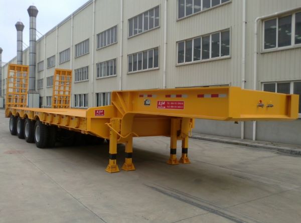 Large Payload Lowbed Trailer For Heavy Equipments Transportation